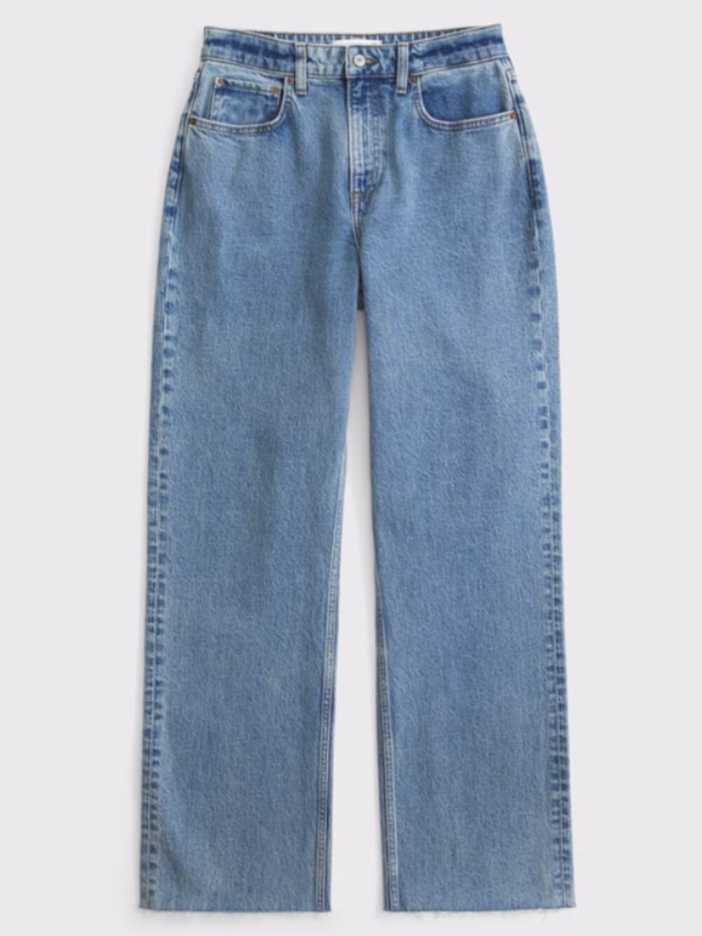A&F Curve Love High Rise 90s Relaxed Jean with Raw Hem